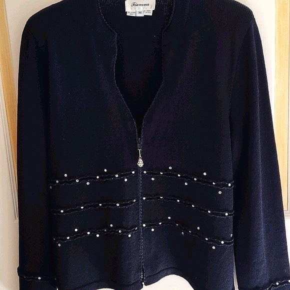 Fianona Crystal Embellished Zip Sweater - Picture 2 of 5